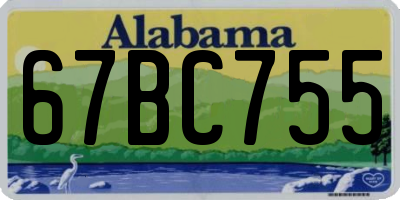AL license plate 67BC755
