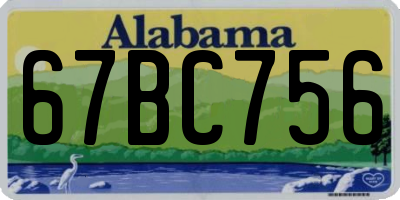 AL license plate 67BC756