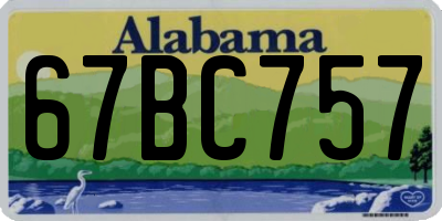 AL license plate 67BC757