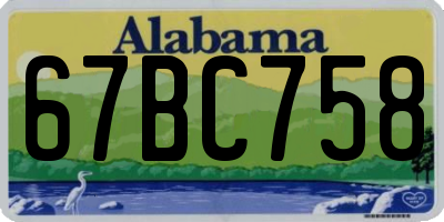 AL license plate 67BC758