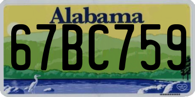 AL license plate 67BC759