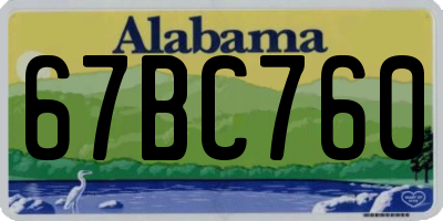 AL license plate 67BC760