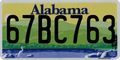 AL license plate 67BC763