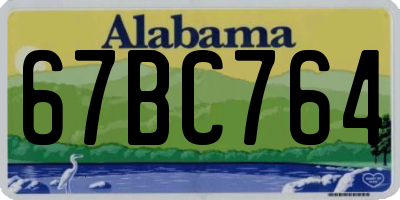 AL license plate 67BC764