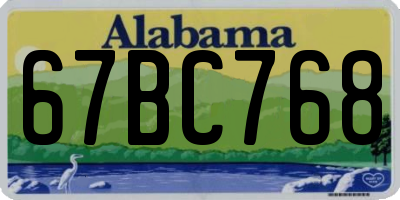 AL license plate 67BC768