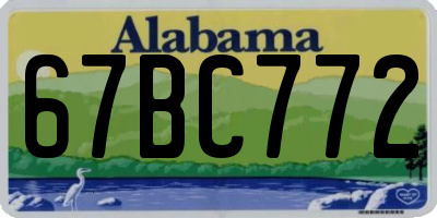 AL license plate 67BC772