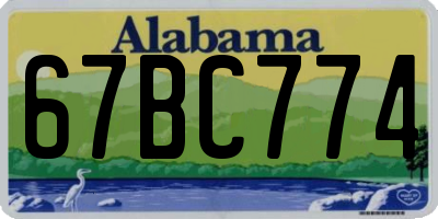 AL license plate 67BC774