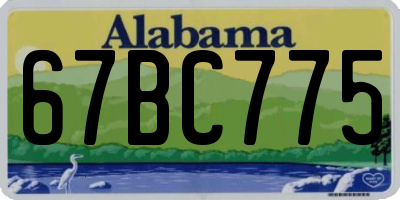 AL license plate 67BC775