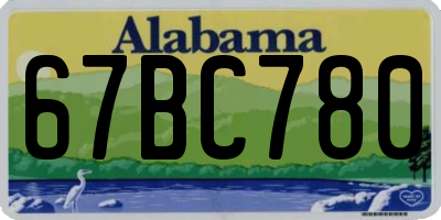 AL license plate 67BC780
