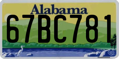 AL license plate 67BC781