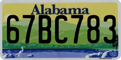 AL license plate 67BC783