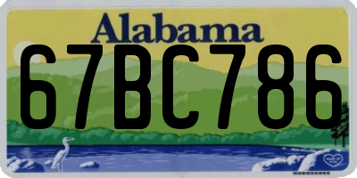 AL license plate 67BC786