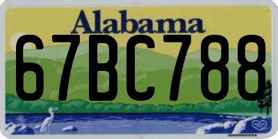 AL license plate 67BC788