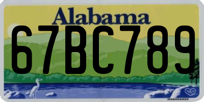 AL license plate 67BC789