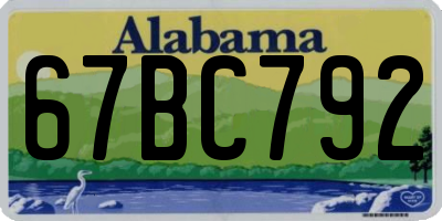 AL license plate 67BC792