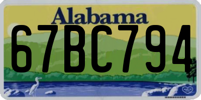 AL license plate 67BC794