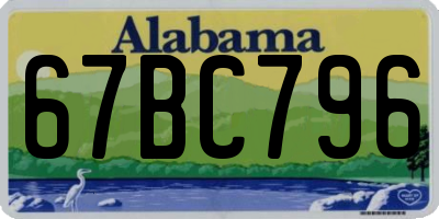 AL license plate 67BC796
