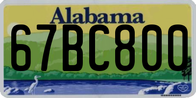 AL license plate 67BC800