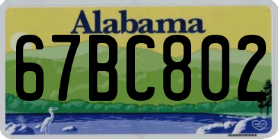 AL license plate 67BC802