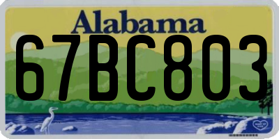 AL license plate 67BC803