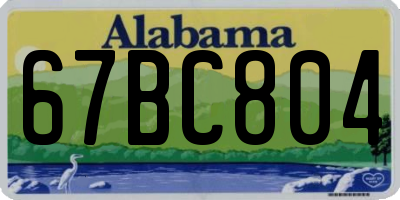 AL license plate 67BC804