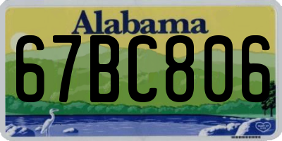 AL license plate 67BC806