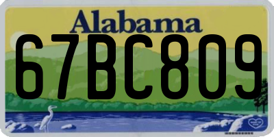 AL license plate 67BC809