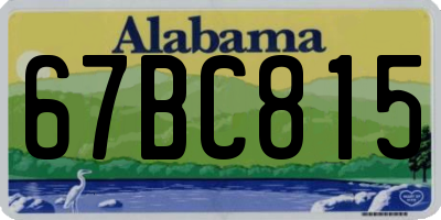 AL license plate 67BC815