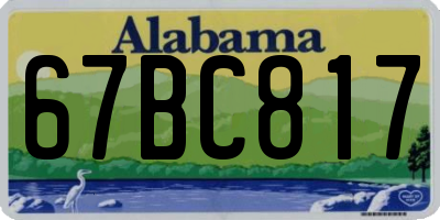 AL license plate 67BC817