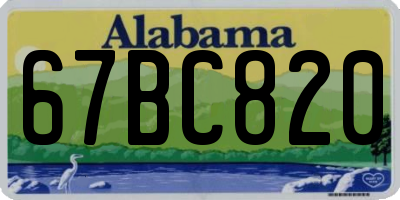 AL license plate 67BC820