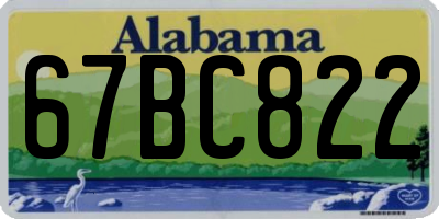 AL license plate 67BC822