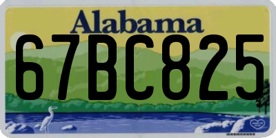 AL license plate 67BC825