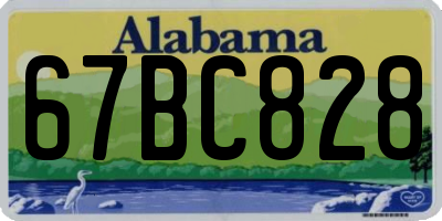 AL license plate 67BC828