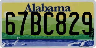 AL license plate 67BC829