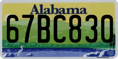 AL license plate 67BC830