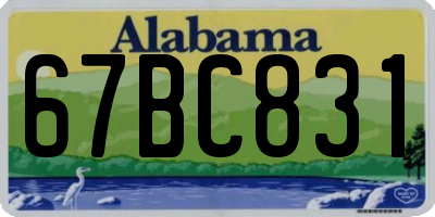 AL license plate 67BC831