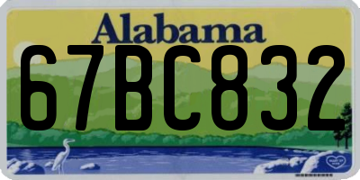 AL license plate 67BC832