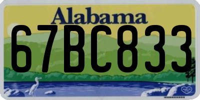 AL license plate 67BC833