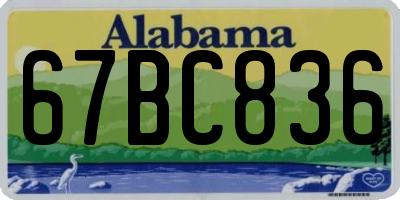 AL license plate 67BC836
