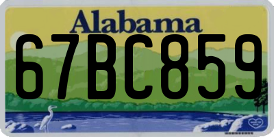 AL license plate 67BC859