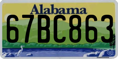 AL license plate 67BC863