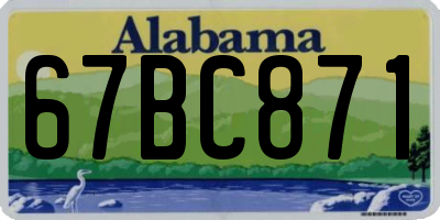 AL license plate 67BC871
