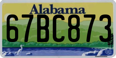 AL license plate 67BC873