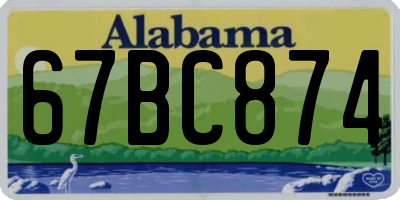 AL license plate 67BC874