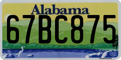 AL license plate 67BC875