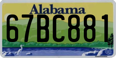 AL license plate 67BC881