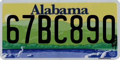 AL license plate 67BC890