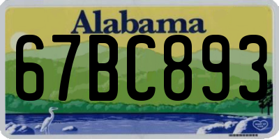 AL license plate 67BC893