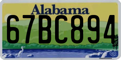 AL license plate 67BC894