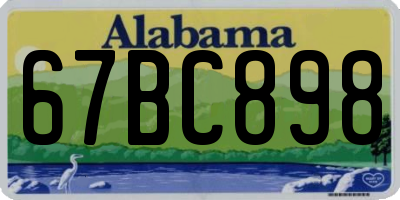 AL license plate 67BC898